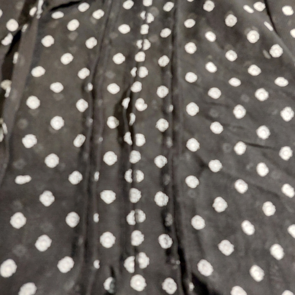 Sam Edelman Vermont Vintage Ruffle Collared V-Neckline Blouse XL EUC Black And W - Picture 5 of 13
